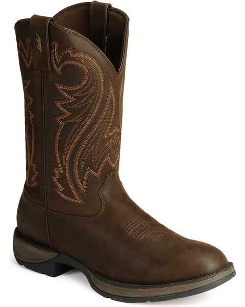 Durango Rebel Men's Pull On Western Performance Boots - Round Toe, Chocolate, hi-res