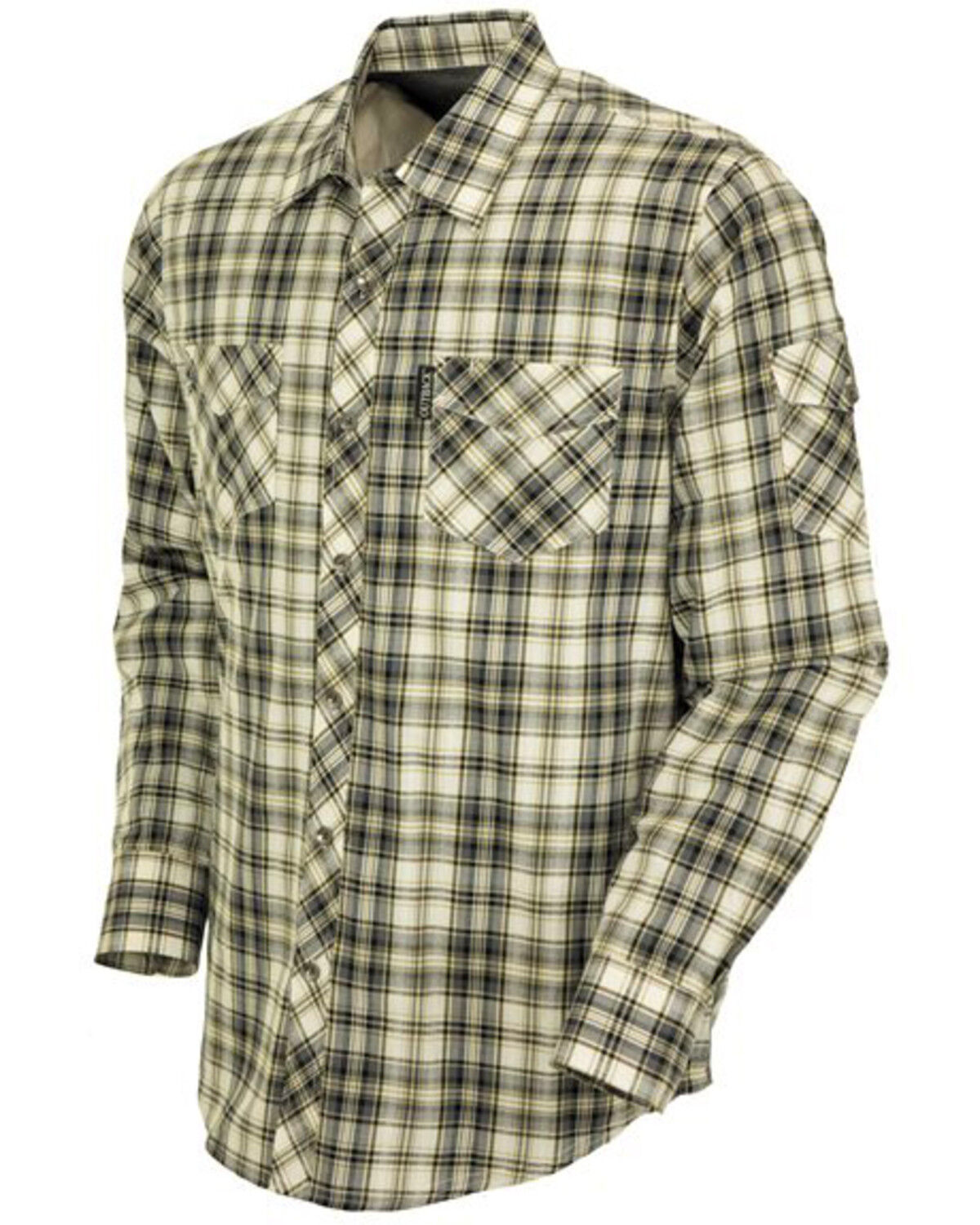 Image #4 - Outback Trading Co Men's Beau Plaid Print Long Sleeve Thermal Lined Western Shirt, Grey, hi-res