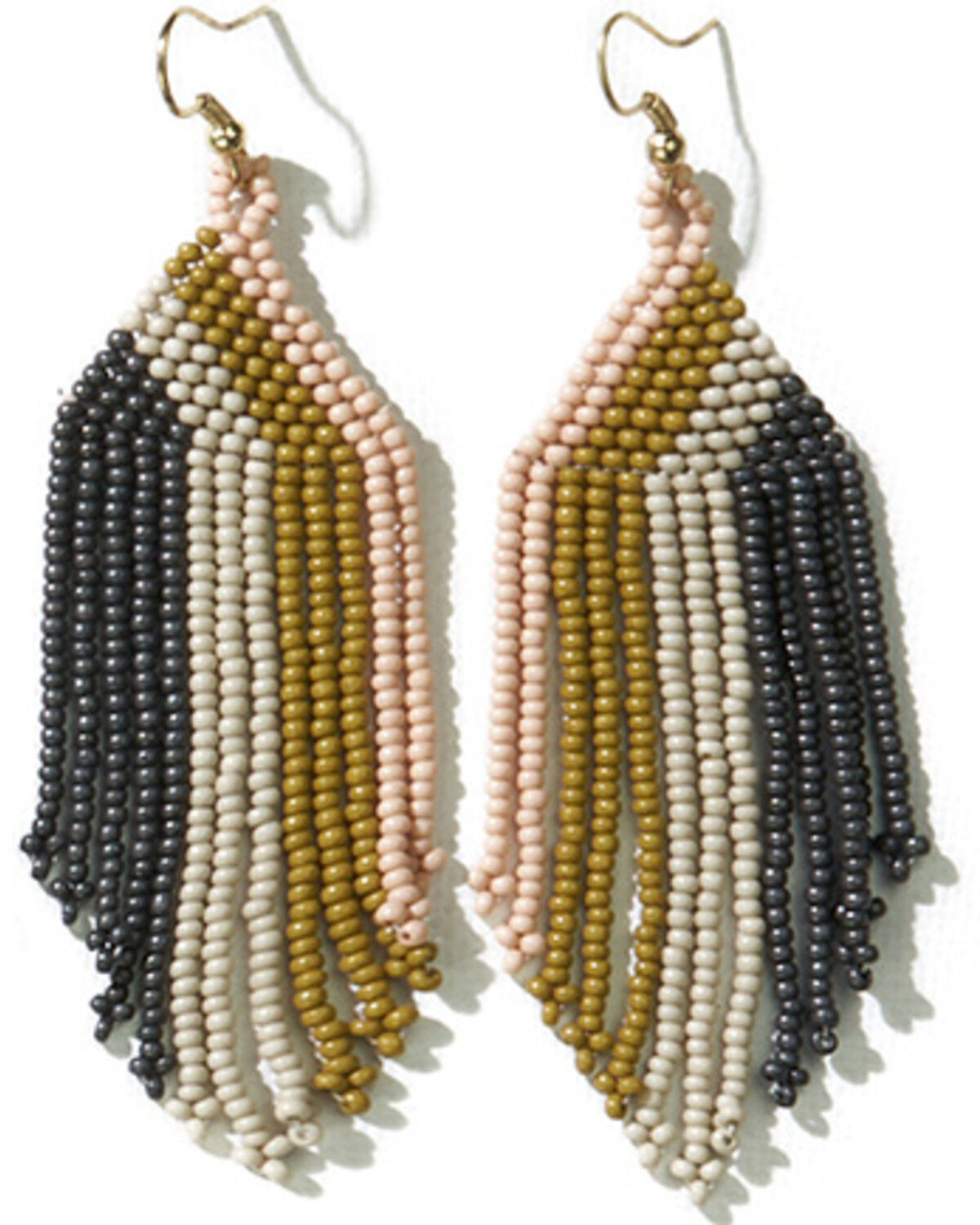 Image #1 - Ink + Alloy Women's Dolly Vertical Striped Beaded Fringe Earrings, Multi, hi-res