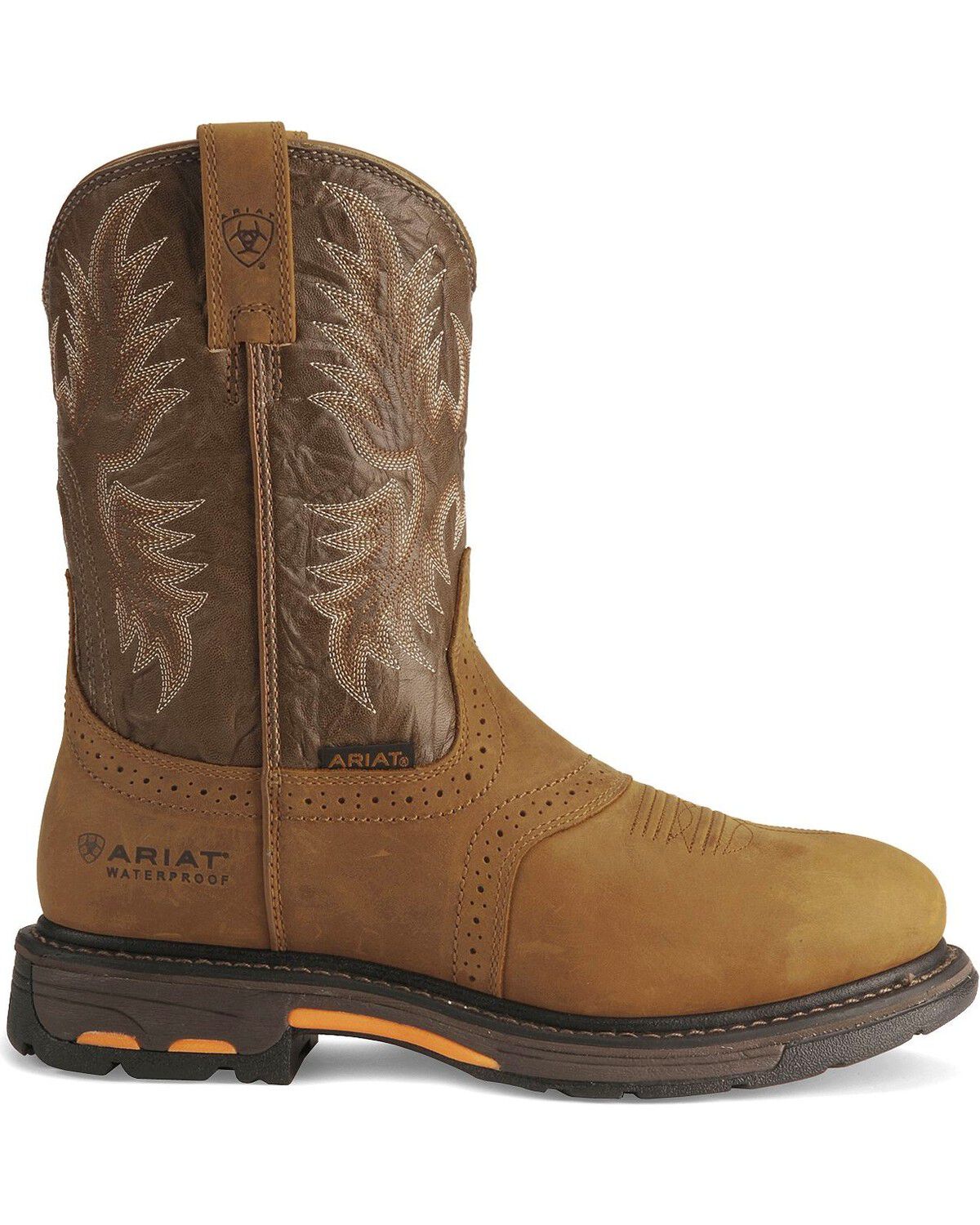 Image #2 - Ariat Men's H20 WorkHog® Work Boots - Soft Toe, Aged Bark, hi-res
