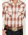 Image #3 - Ely Walker Men's Plaid Print Short Sleeve Pearl Snap Western Shirt, Rust Copper, hi-res