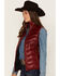 Image #2 - Leatherwear by Scully Women's Quilted Leather Vest, Red, hi-res