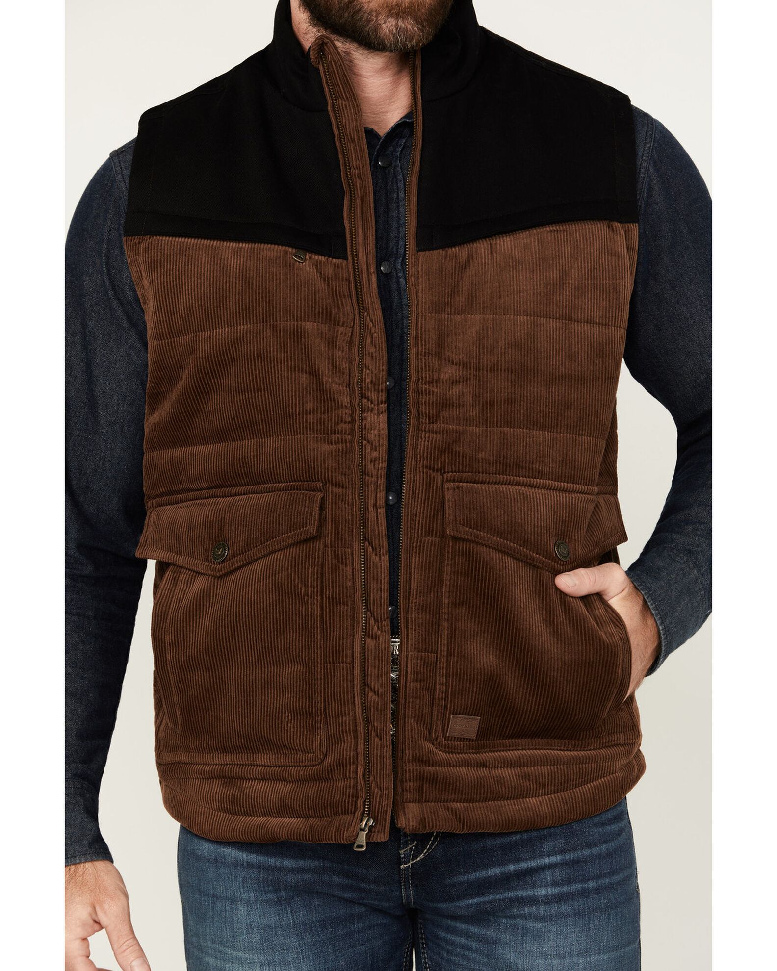 【サイズ交換ＯＫ】 James Cody Men's Sheplers | Vest Puffer Corduroy Waren トップス