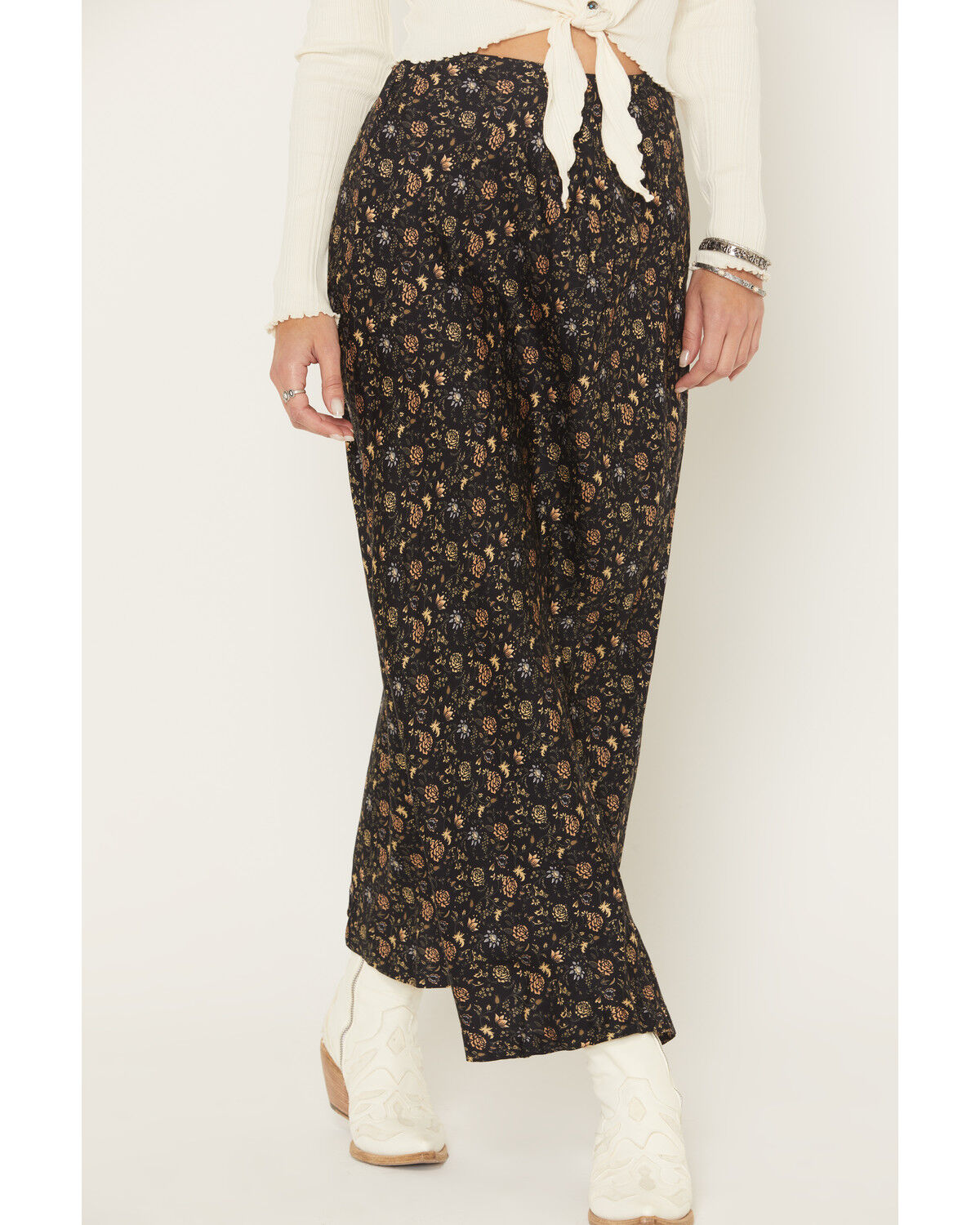 Image #2 - Sendero Provisions Women's Pearla Floral Print Midi Skirt, Black, hi-res