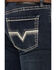 Image #4 - Rock & Roll Denim Men's Revolver Dark Vintage Wash Slim Straight Stretch Denim Jeans, Dark Medium Wash, hi-res