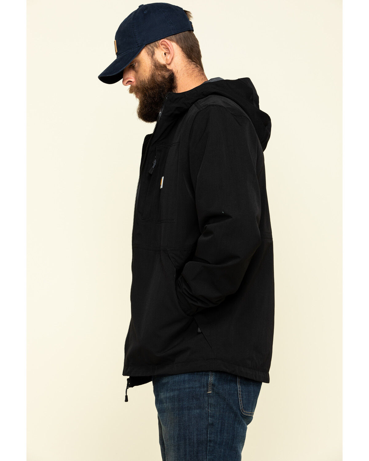 Image #3 - Carhartt Men's Black Storm Defender Midweight Hooded Work Jacket, , hi-res
