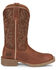 Image #2 - Justin Women's Halter Western Boots - Broad Square Toe, Cognac, hi-res