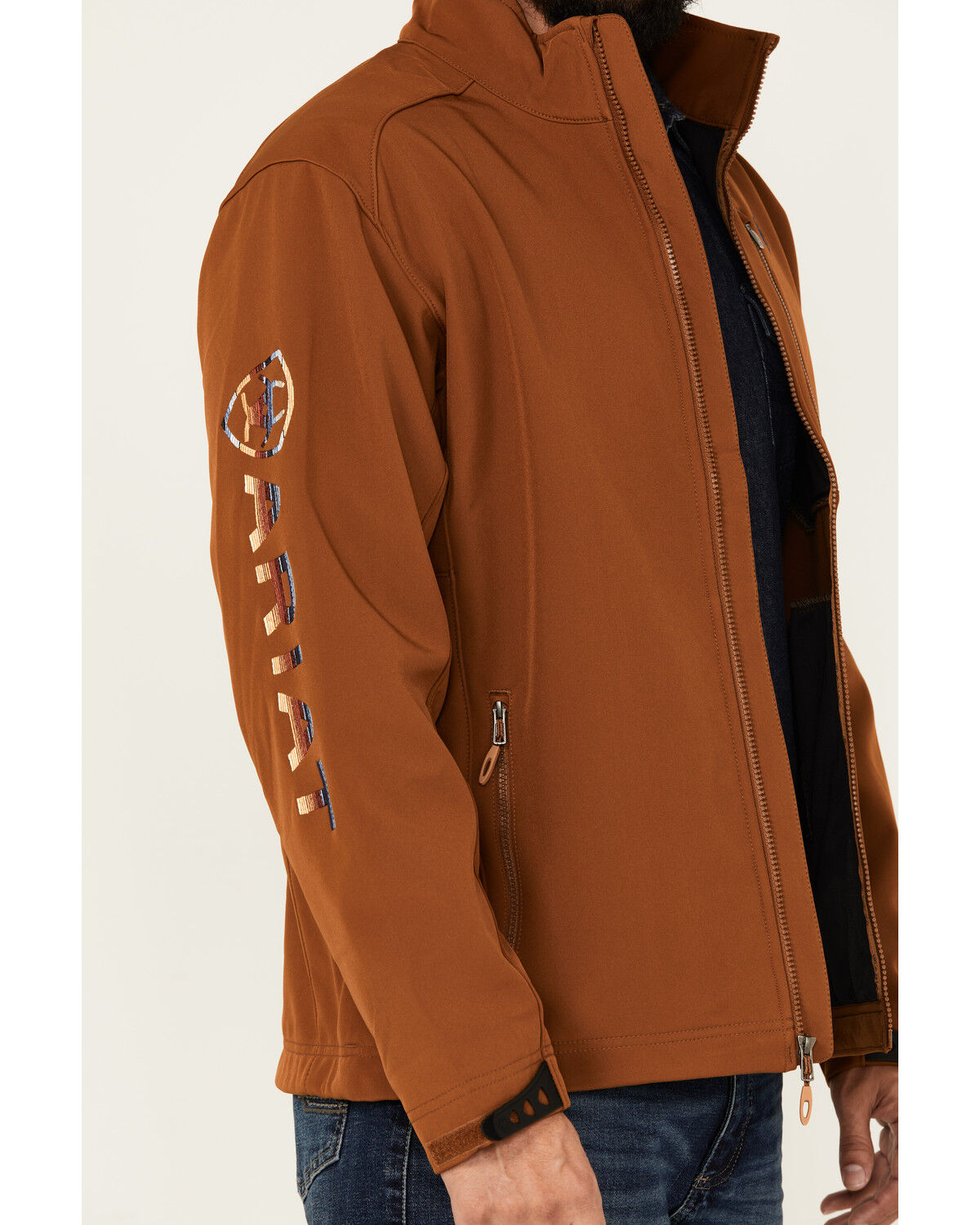 Image #3 - Ariat Men's Logo 2.0 Softshell Jacket, Chestnut, hi-res