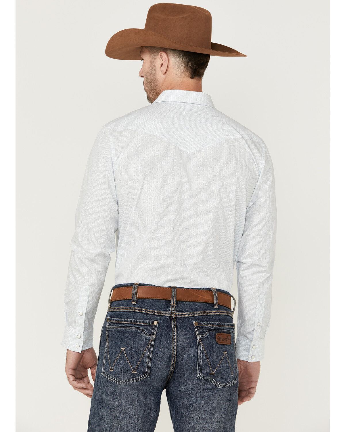 Image #4 - Gibson Men's Fine Vine Stripe Long Sleeve Snap Western Shirt, Cream, hi-res