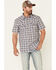 Image #1 - Moonshine Spirit Men's Fence Post Plaid Short Sleeve Snap Western Shirt, White, hi-res