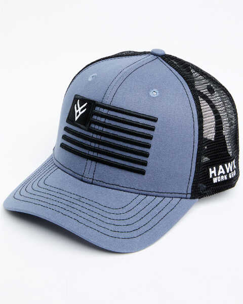 Image #1 - Hawx Men's Blue Embroidered Logo Flag Mesh-Back Ball Cap , Blue, hi-res