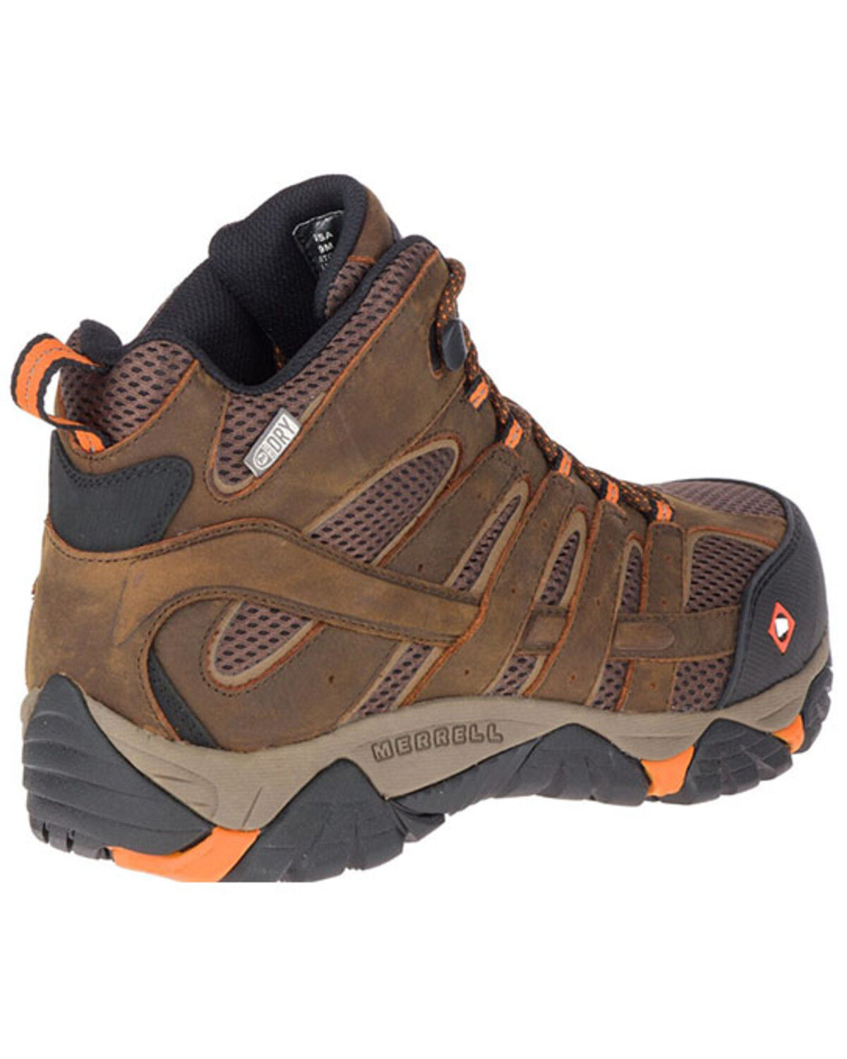 Image #4 - Merrell Men's MOAB Vertex Waterproof Work Boots - Composite Toe, Brown, hi-res