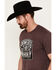 Cody James Men's Powered By Whiskey Short Sleeve Graphic T-Shirt, Burgundy, hi-res