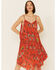 Image #1 - Molly Bracken Women's Floral Print Hanky Mini Dress, Red, hi-res