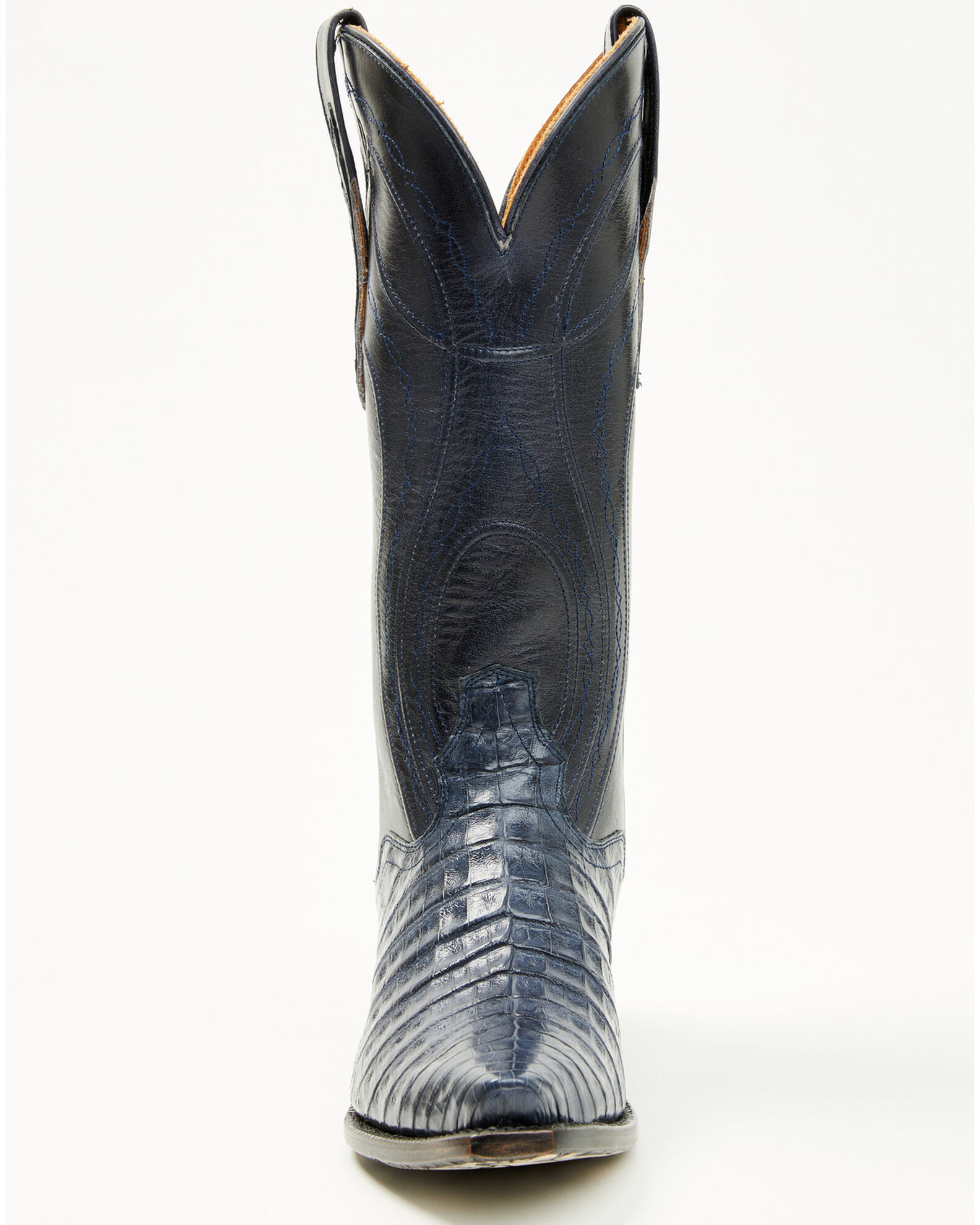 Image #4 - El Dorado Women's Holly Exotic Caiman Tall Western Boots - Snip Toe, Blue, hi-res