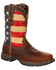 Image #1 - Durango Women's Lady Rebel Patriotic Flag Work Boots - Steel Toe, Brown, hi-res