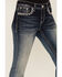 Image #4 - Grace In LA Women's Medium Wash Steerhead Embroidered Mid Rise Bootcut Stretch Denim Jeans, Medium Wash, hi-res