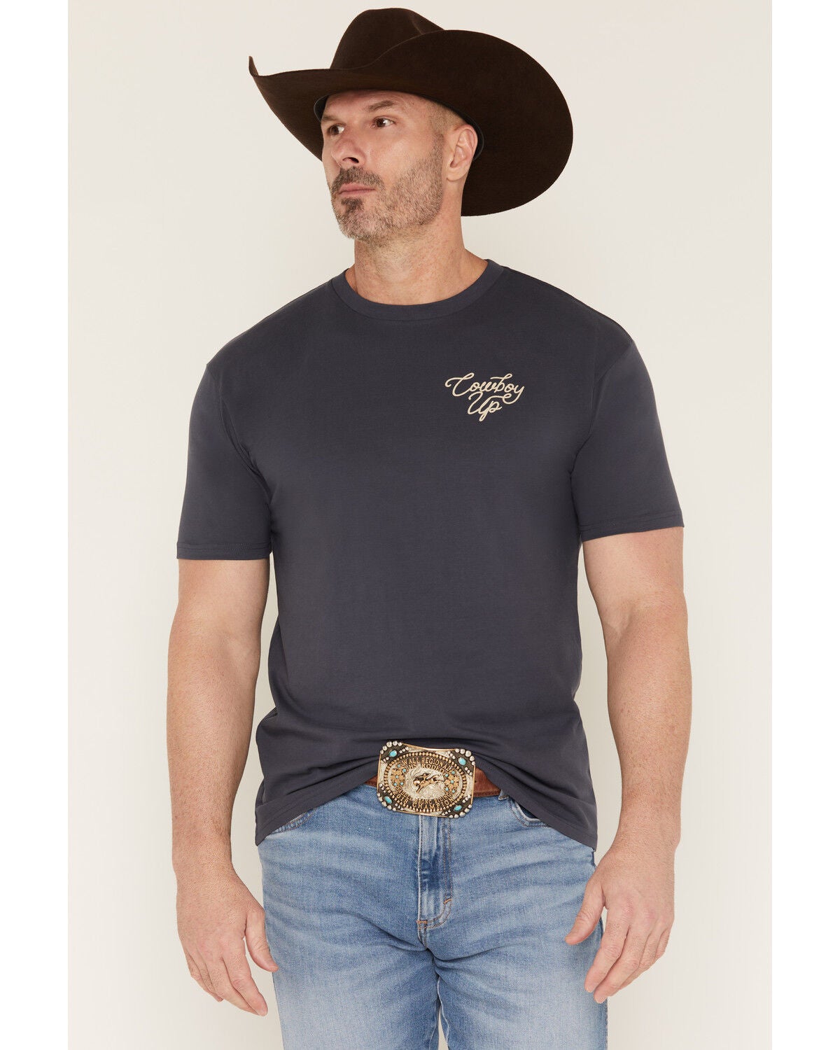Image #2 - Cowboy Up Men's Durable By Nature Short Sleeve Graphic T-Shirt, Blue, hi-res