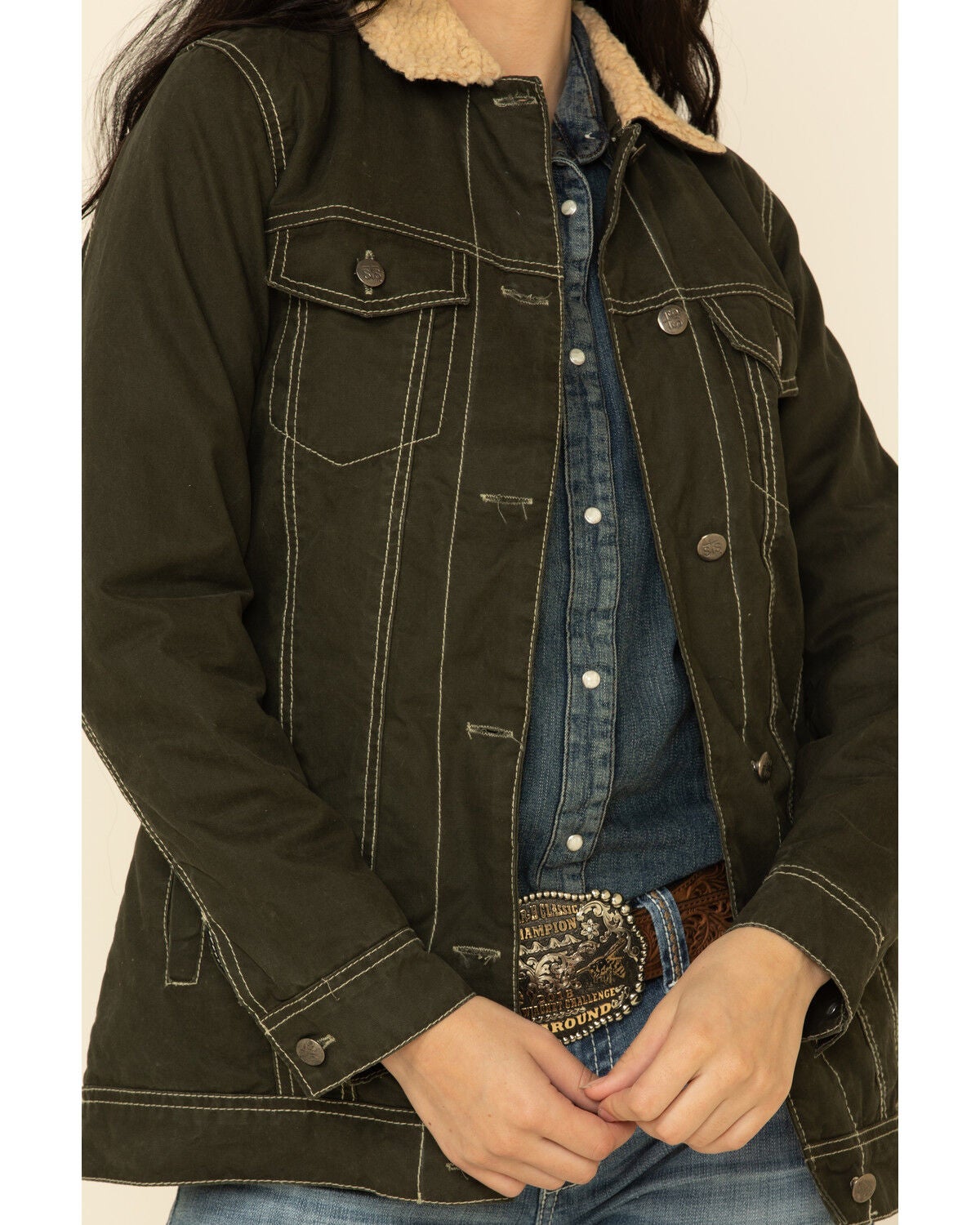 Image #3 - STS Ranchwear Women's Jolene Canvas Sherpa Jacket, , hi-res