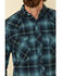 Image #4 - Resistol Men's Ombre Large Plaid Print Long Sleeve Western Snap Shirt, Blue, hi-res
