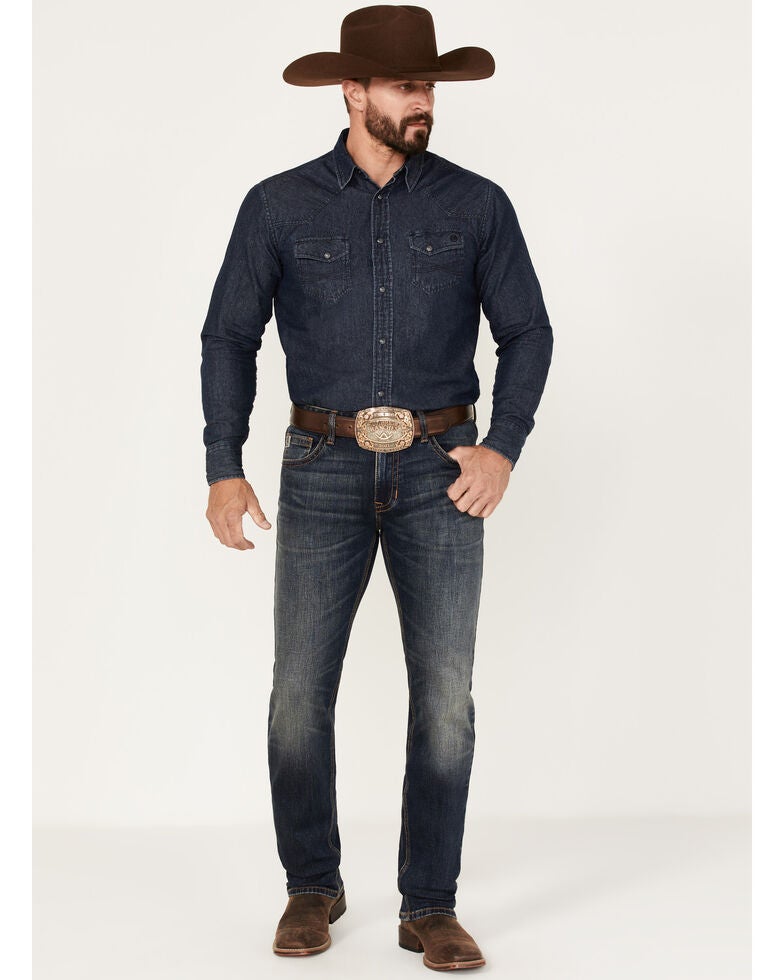 Rock & Roll Denim Men's Revolver Dark Vintage Slim Straight Dale Brisby  Vintage 46' Jeans