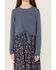 Trixxi Girls' Navy Blue Bow Front Pullover Sweatshirt, Navy, hi-res
