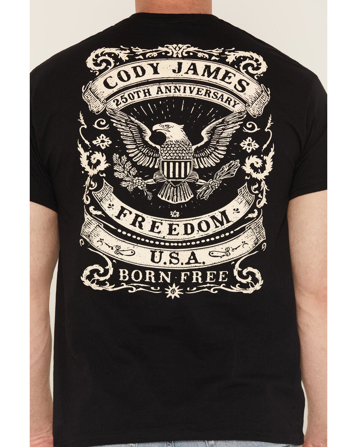 Image #4 - Cody James Men's Freedom 250th Anniversary Short Sleeve Graphic T-Shirt, Black, hi-res