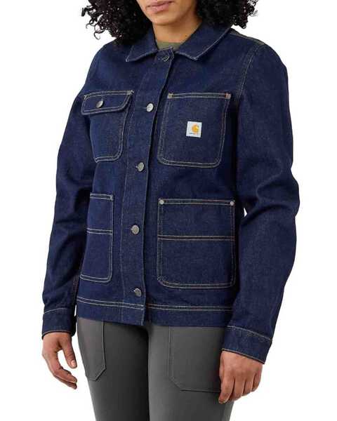 Image #1 - Carhartt Women's Rugged Flex Relaxed Fit Denim Jacket, Blue, hi-res