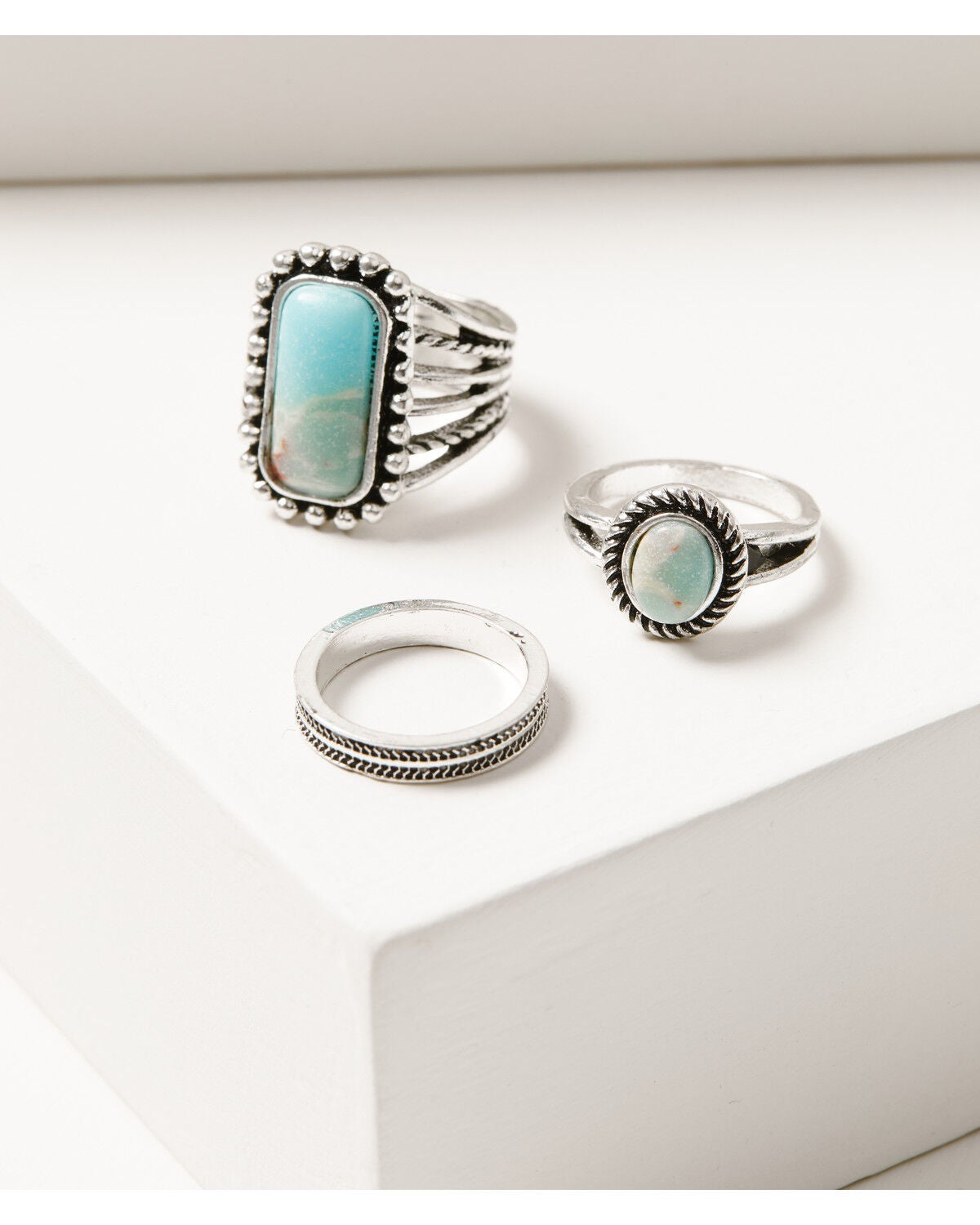 Image #1 - Shyanne Women's Classic Western Jasper Ring Set - 3 Piece, Silver, hi-res