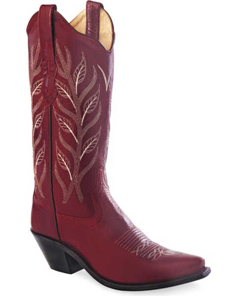 Old West Women's Fashion Western Boots - Snip Toe, Red, hi-res