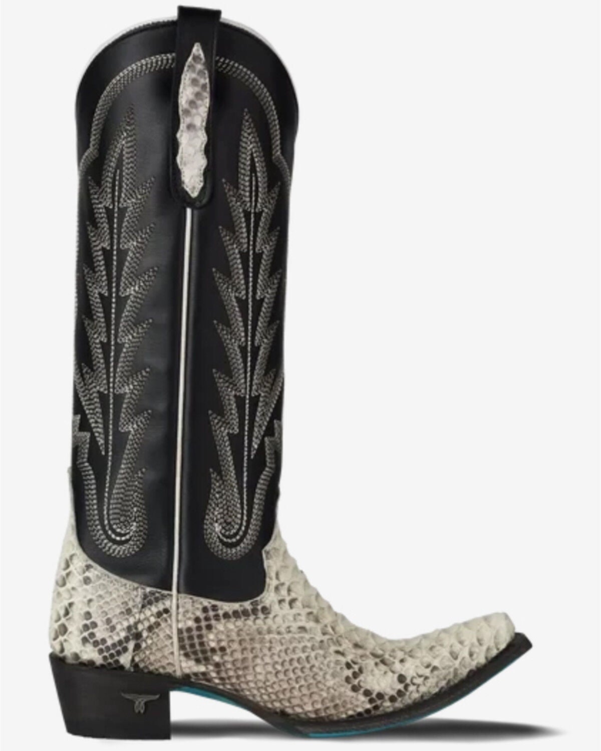 Image #2 - Lane Women's Skylight Exotic Python Tall Western Boots - Snip Toe, Black, hi-res