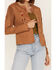 Image #3 - Fornia Women's Faux Suede Fringe Open Jacket, Camel, hi-res