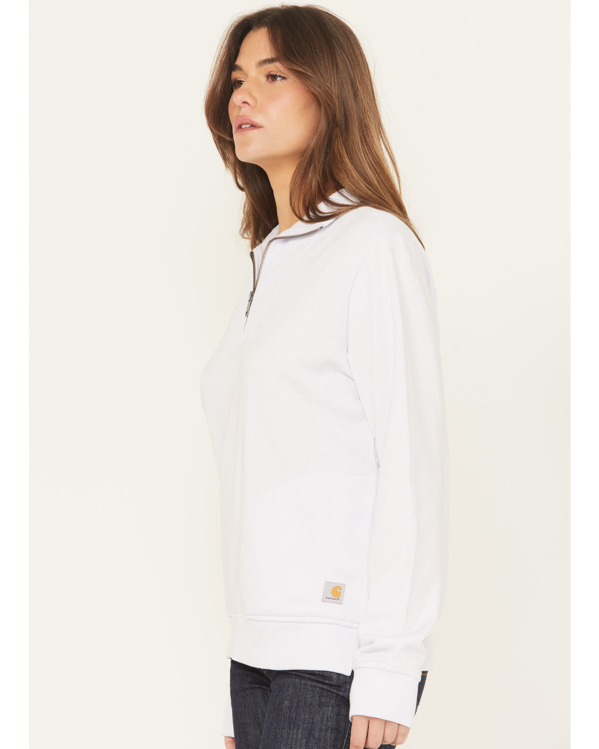 Image #2 - Carhartt Women's Tencel™ Fiber Series Relaxed Fit Half-Zip Pullover, Lavender, hi-res