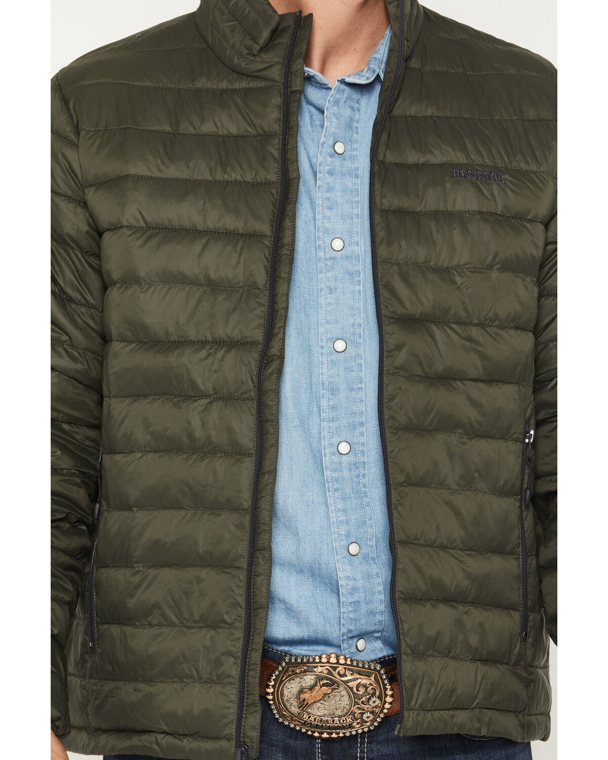 Image #3 - Resistol Men's Cold Bloq Puffer Jacket, Green, hi-res