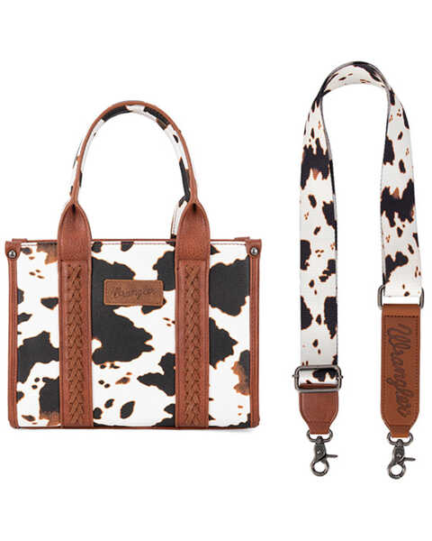 Image #2 - Wrangler Women's Cow Print Concealed Carry Crossbody Bag , Brown, hi-res