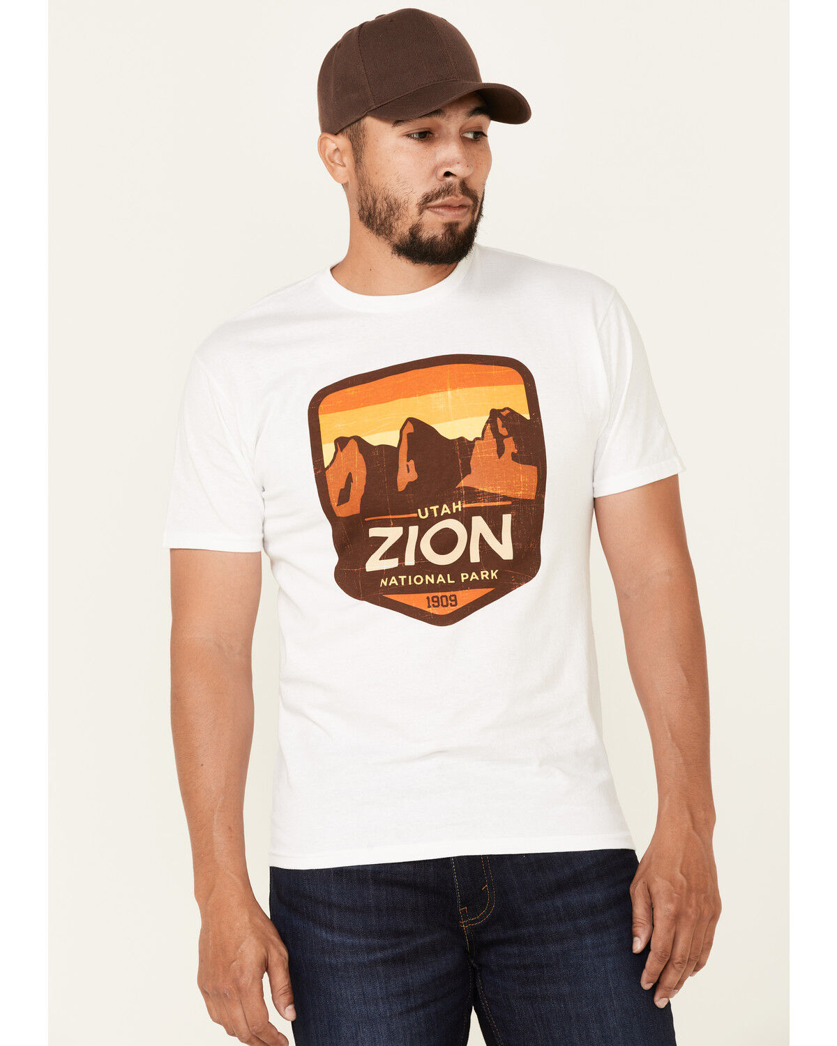 Image #1 - National Park Foundation Men's Yellow Cloud Zion Graphic Short Sleeve T-Shirt, Multi, hi-res