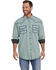 Cowboy Up Men's Vintage Wash Plaid Print Long Sleeve Snap Western Shirt, Green, hi-res