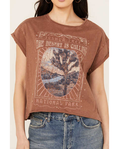 Image #3 - Cleo + Wolf Women's Brittany Joshua Tree Short Sleeve Graphic Tee , Oatmeal, hi-res