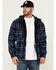 Image #1 - Hawx Men's Hooded Printed Polar Fleece Jacket, Navy, hi-res