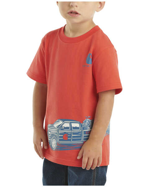 Image #2 - Carhartt Toddler Boys' Truck Wrap Short Sleeve Graphic T-Shirt , Red, hi-res
