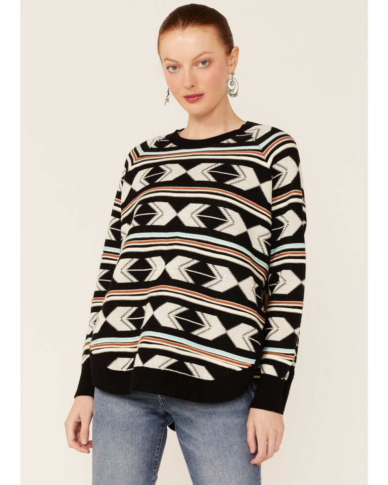 Joseph Studio Women's Black Southwestern Pullover Sweater, Black, hi-res