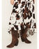 Image #2 - Wild Moss Women's Cow Print Tiered Front High Low Midi Skirt, Brown, hi-res