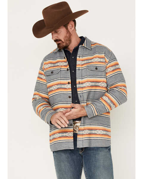 Pendleton Men's Driftwood Stripe Button-Down Western Shirt, Blue, hi-res