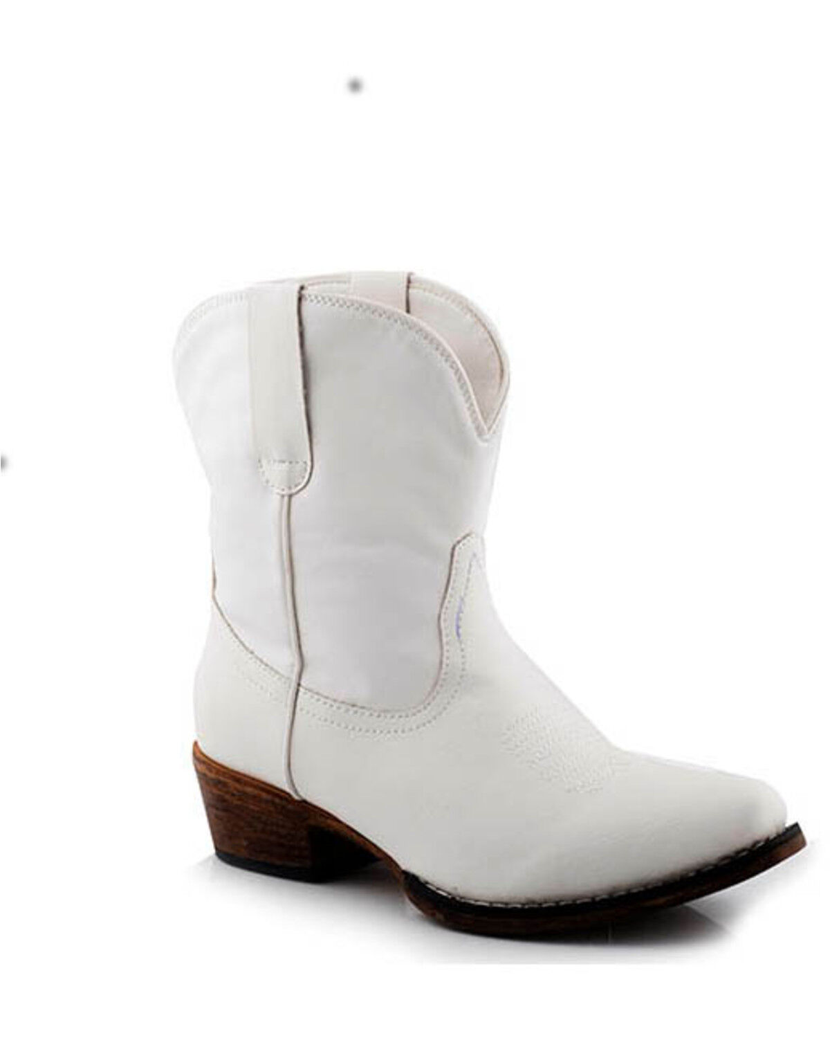 Image #1 - Roper Women's Emma Western Booties - Round Toe, White, hi-res