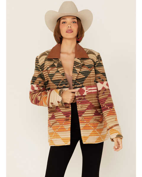 Image #1 - Double D Ranch Women's Serape Embroidered Blanket Jacket, Multi, hi-res