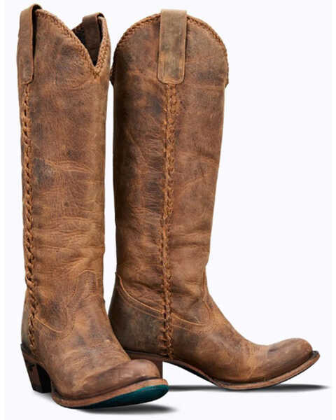 Image #1 - Lane Women's Plain Jane Western Boots - Round Toe , Brown, hi-res