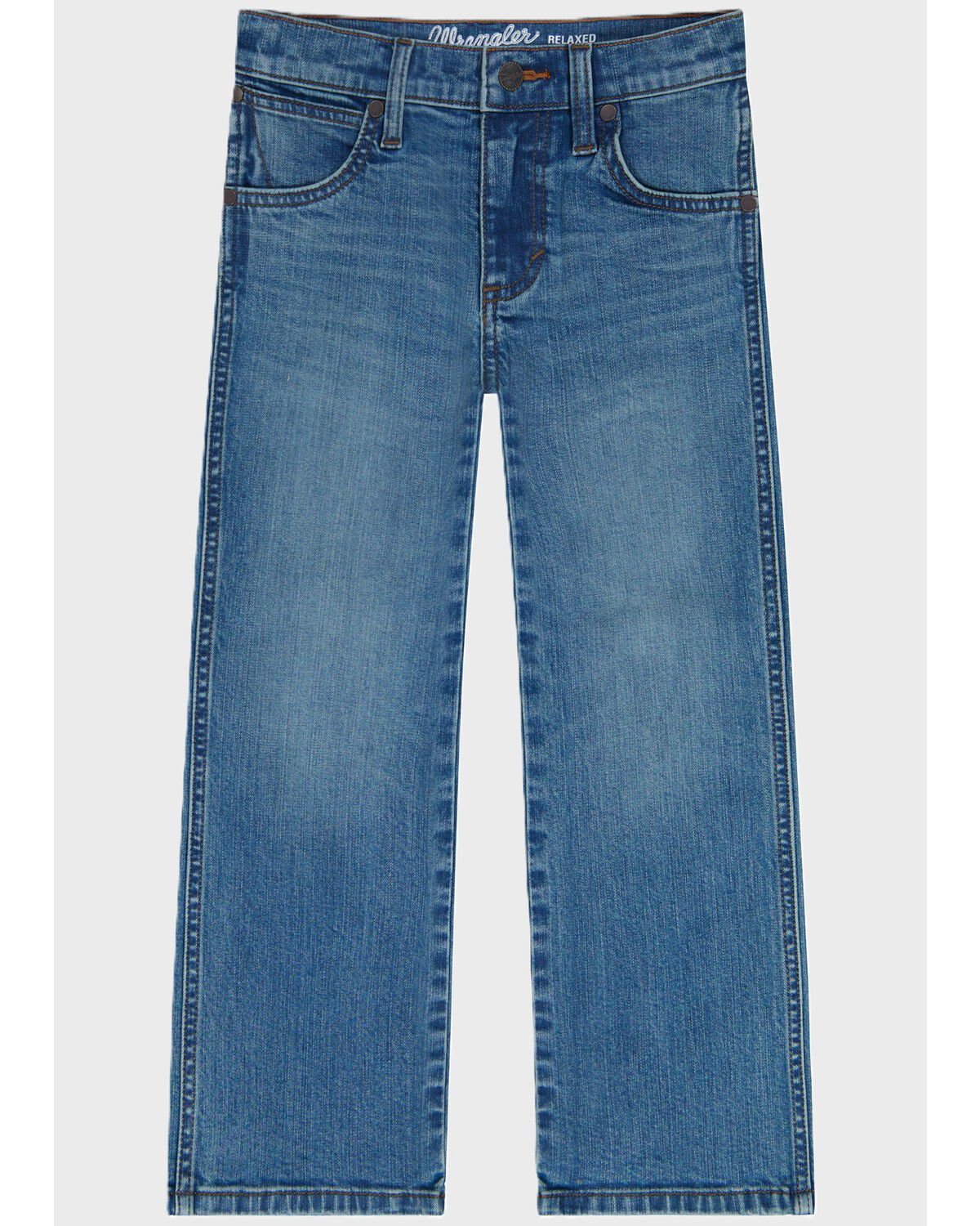 Image #2 - Wrangler Retro Boys' Medium Wash Bowden Relaxed Bootcut Stretch Denim Jeans, Medium Wash, hi-res