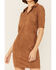 Image #2 - Paper Crane Women's Short Sleeve Faux Suede Shirt Dress, , hi-res