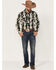Image #2 - Rock & Roll Denim Men's Vertical Olive Southwestern Print Long Sleeve Snap Western Shirt , Olive, hi-res
