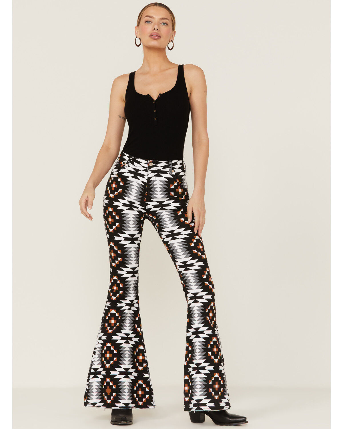 Image #1 - Ranch Dress'n Women's Full Del Rio Southwestern Print Super Flare Pants, , hi-res